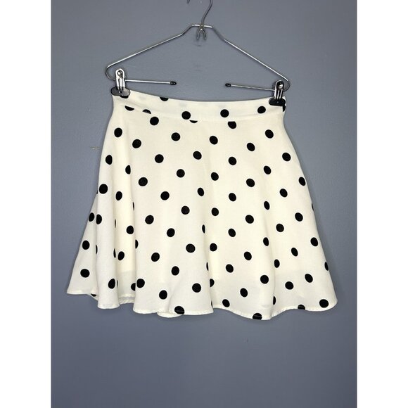 Forever 21 Madonna Polka Dot Skirt Women's M Ivory Cream Preppy Flowy Swiftie - Picture 1 of 9